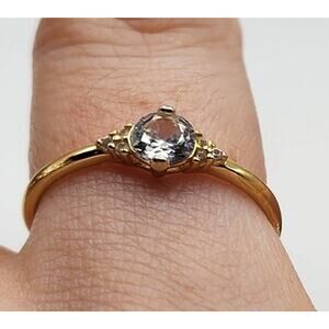 Dainty IBB CN Gold Over 925 Sterling Silver Cubic Zirconia Promise Ring Size 9